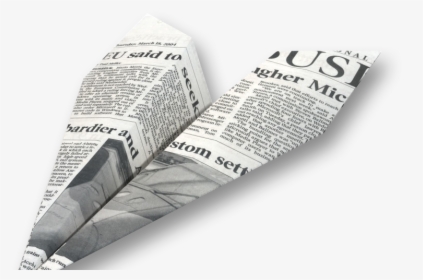 Paper Airplane Made Of Newspaper, HD Png Download, Transparent PNG