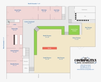 Cosmo Floor Plan Clean - Map Of Cosmopolitan Hotel San Diego, HD Png Download, Transparent PNG