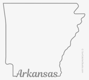 Free Arkansas Outline With State Name On Border, Cricut - Line Art, HD Png Download, Transparent PNG
