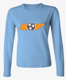 Tennessee Flag State Outline Orange Womens Long Sleeve - Long-sleeved T-shirt, HD Png Download, Transparent PNG