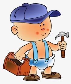 Pin Individual People Clipart - Child With Hammer Cartoon, HD Png Download, Transparent PNG