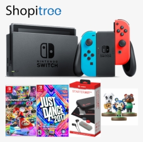 Nintendo Switch Console With Just Dance 17 Mario Kart - Nintendo Switch Games Just Dance, HD Png Download, Transparent PNG