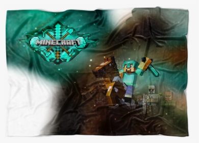 Minecraft Fleece Blanket Steve Diamond Colorful Blanket - Illustration, HD Png Download, Transparent PNG