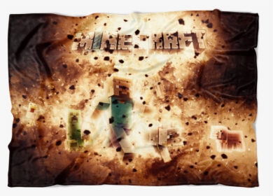Minecraft Fleece Blanket Steve Blasting Black Blanket - Poster, HD Png Download, Transparent PNG