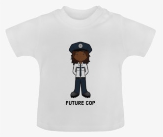 Police Officer Girl Law Enforcement Baby Classic T-shirt - Cartoon, HD Png Download, Transparent PNG