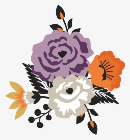 Halloween Flower Bunch Print & Cut File - Halloween Flowers Png, Transparent Png, Transparent PNG