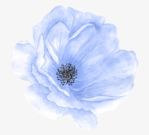 Hand Painted Flower Watercolor Flowers Clipart Blue, HD Png Download, Transparent PNG
