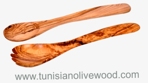 Tunisian Handcrafted Olive Wood Salad Servers Set - Spoon, HD Png Download, Transparent PNG