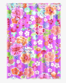 Japanese Floral Kimono Pattern New Window Curtain, HD Png Download, Transparent PNG