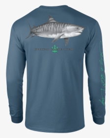 Tiger Shark - T-shirt - Long Sleeve - Hooked Carpe, HD Png Download, Transparent PNG