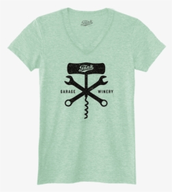 Corkscrew And Wrench Women S V-neck Mint - Active Shirt, HD Png Download, Transparent PNG