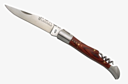 Laguiole Knife, 12 Cm, Brown Stamina, With Corkscrew - Wood Pocket Knife, HD Png Download, Transparent PNG