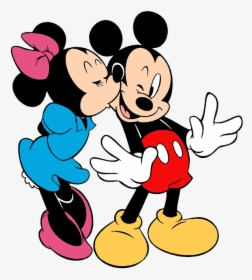 Mickey & Minnie Mouse Clip Art - Minnie Kissing Mickey Png, Transparent Png, Transparent PNG