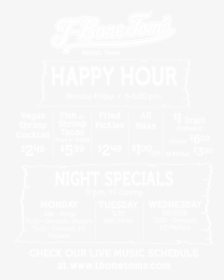 T Bone Toms Happy Hour Menu , Png Download - Poster, Transparent Png, Transparent PNG