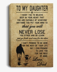 To My Daughter Softball Canvas Wall Art Jaca1008 - Poster, HD Png Download, Transparent PNG