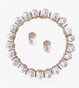 Buccellati - Necklaces - Minuetto Set - Necklaces - Buccellati Pearl And Diamonds Necklace, HD Png Download, Transparent PNG