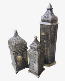 Brass Arabic Lamps Lit 3 3 - Large Brass Arabic Lamp, HD Png Download, Transparent PNG