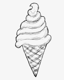 Ice Cream Drawing 2 - Line Art, HD Png Download, Transparent PNG