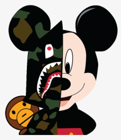 Clip Royalty Free Download Collection Of Wallpaper - Mickey Mouse Bape Supreme, HD Png Download, Transparent PNG