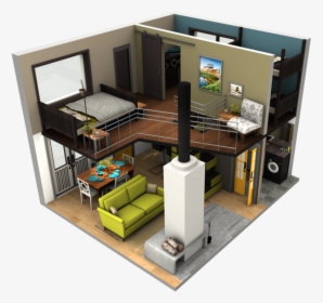 Tinyhousebigloft4 - Sims 4 Tiny House Layout, HD Png Download, Transparent PNG