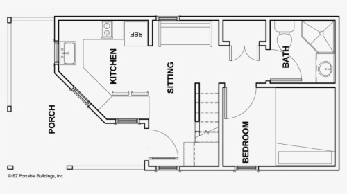 Transparent Tiny House Clipart - Portable Building 12x32 Cabin Floor Plans, HD Png Download, Transparent PNG