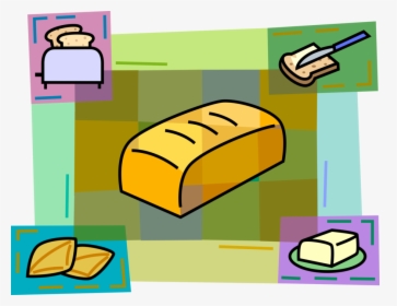 Vector Illustration Of Fresh Baked Bread Loaf With, HD Png Download, Transparent PNG