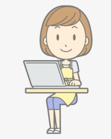 Female Computer User - Cartoon A Mother Drawing, HD Png Download, Transparent PNG