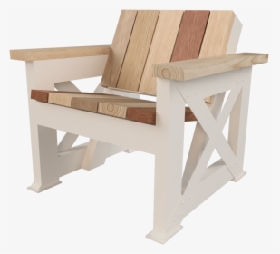 X Base Patio Chair W/ Reclaimed Hardwood - Chair, HD Png Download, Transparent PNG