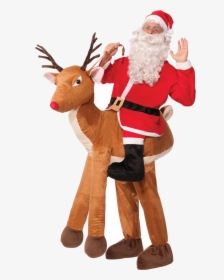 Santa Riding Reindeer Costume , Png Download - Christmas Costumes Men, Transparent Png, Transparent PNG
