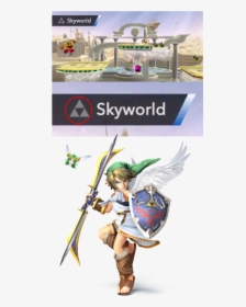 Skyworld A Skyworld Super Smash Bros - Super Smash Bros Pit Mod, HD Png Download, Transparent PNG