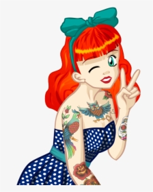 Tattoo Girl Stickers - Tattoo Girl Sticker Png, Transparent Png, Transparent PNG