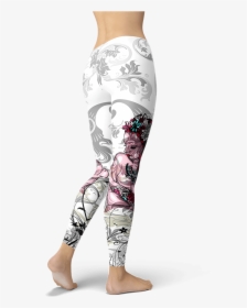 Black White Tattoo Girl Leggings Yoga Pants Sports - Leggings, HD Png Download, Transparent PNG