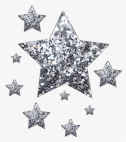 #silver #sparkling #shiny #glitter #stars #star - Star, HD Png Download, Transparent PNG