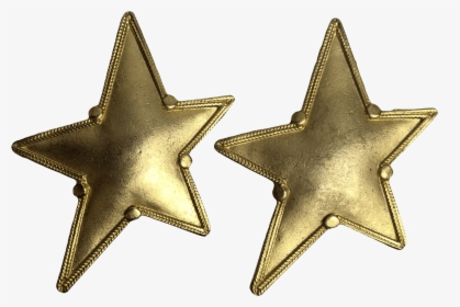 Gold Star Clip On Earrings - Star, HD Png Download, Transparent PNG