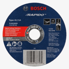 Tcw1s400 Disco Abrasivo Para Corte Rápido En Metal/acero - Bosch Tcw1s400, HD Png Download, Transparent PNG