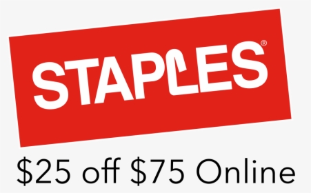 Staples $25 Off $75 Coupon Online Or Phone - Graphic Design, HD Png Download, Transparent PNG
