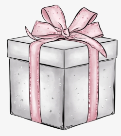 #giftbox #present #gift #wrapped #bow #ribbonbow #silver, HD Png Download, Transparent PNG