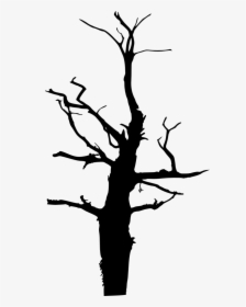 Twig Silhouette Black And White Clip Art - Silhouette, HD Png Download, Transparent PNG