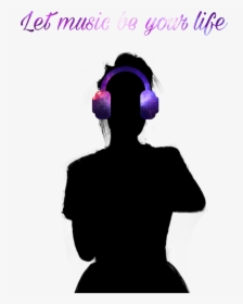#freetoedit #earphones #music - Silhouette, HD Png Download, Transparent PNG