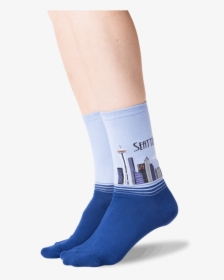 Womens Seattle Crew Socks In Coastal Blue Front   Class - Heel, HD Png Download, Transparent PNG