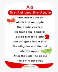 The Ant And The Apple - Alphabet Story With Moral, HD Png Download, Transparent PNG