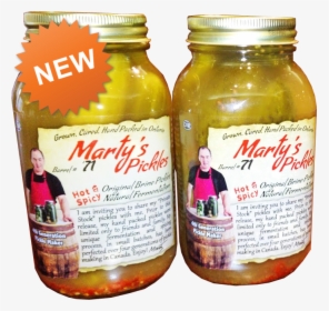 Martys Pickles Hot And Spicy Dill Pickles - Glass Bottle, HD Png Download, Transparent PNG