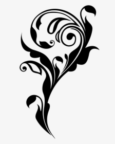 #flower #black #lines #underline #white #overlay #filler - Art, HD Png Download, Transparent PNG