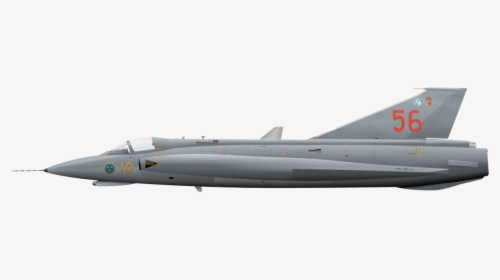 Saab J35j Draken - Jet Plane Side On View, HD Png Download, Transparent PNG