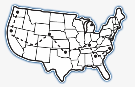 Map Of Tour - Usa Map Outline, HD Png Download, Transparent PNG