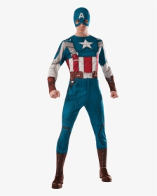 Adult Retro Captain America Costume - Capitaine Américain, HD Png Download, Transparent PNG
