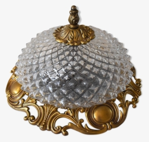 Ceiling Lamp Brass And Vintage Glass Foundry Ghidini, HD Png Download, Transparent PNG
