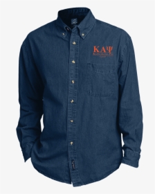 Kappa Alpha Psi Long Sleeve Denim Shirt - Long-sleeved T-shirt, HD Png Download, Transparent PNG