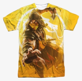 Big Print Scorpion Mortal Kombat T-shirt, HD Png Download, Transparent PNG
