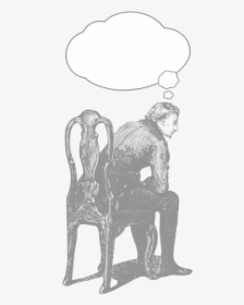 Vector Drawing Of Man Sitting On Chair And Thinking - Fracaso Escolar Flavia Terigi, HD Png Download, Transparent PNG
